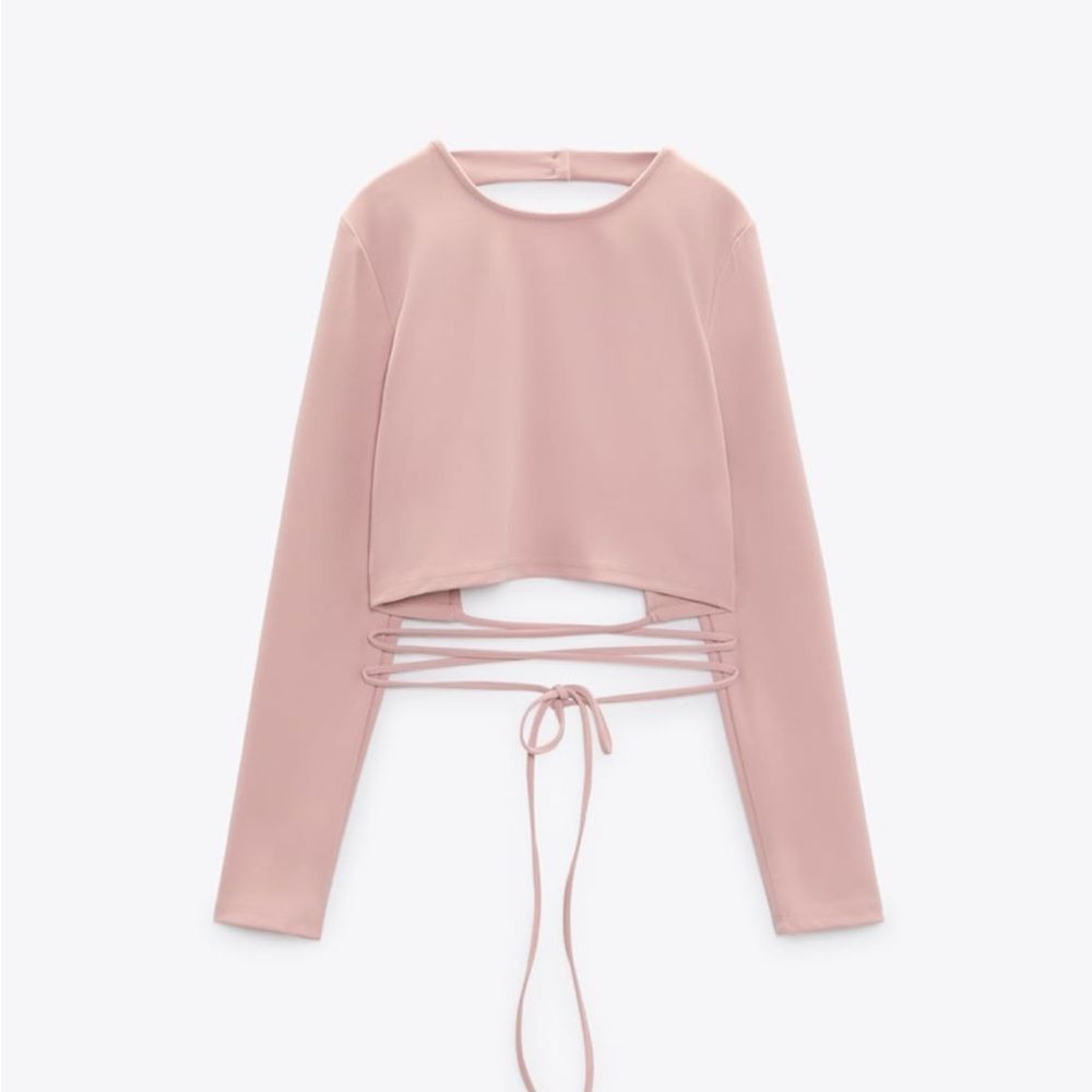 ZARA PALE PINK CROP TOP & SKIRT (sold as a set) LARGE 3067/132/030/18 - Picture 12 of 15